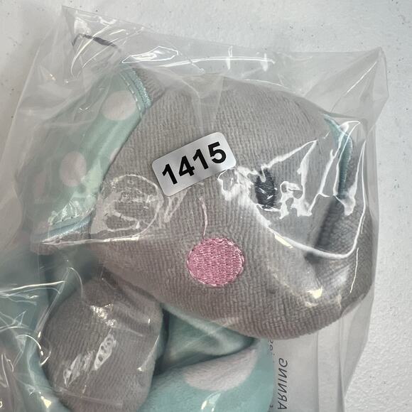 Circo Elephant Baby Lovey Satin Trim Security Blanket Aqua Blue Polka Dot Target - Picture 11 of 11